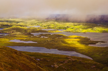 Beautiful rugged landscape in Inverpolly, Highlands of Scotland