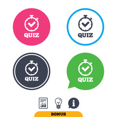 Quiz sign icon. Questions and answers game.