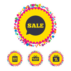 Sale speech bubble icon. Black friday symbol.