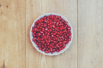 Bowl of delicious pomegranate seeds