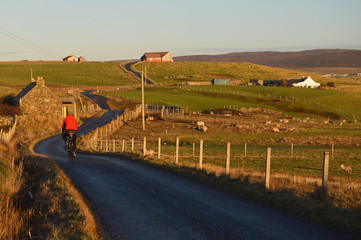 Cycle touring on Shetland Islands © Zdenka