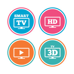 Smart TV mode icon. 3D Television symbol.