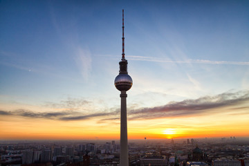 Berlin, Germany - December 2016: TV Tower 