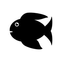 Fish animal cartoon icon. Sea life ecosystem fauna and ocean theme. Isolated and silhouette design. Vector illustration