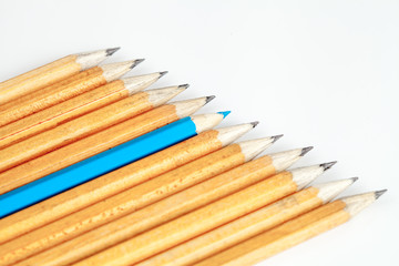 Fototapeta premium concept selection options with pencils on white background top view