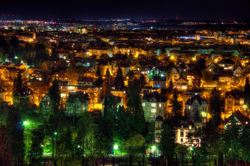 City at night with beautiful lights, Neroberg, Wiesbaden, Deutsc
