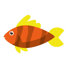 Fish animal cartoon icon. Sea life ecosystem fauna and ocean theme. Isolated design. Vector illustration