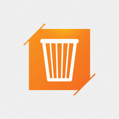Recycle bin sign icon. Bin symbol.