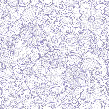 Ornamental seamless ethnic pattern. Floral design template can be used for wallpaper, pattern fills, textile, fabric, wrapping, surface textures for design