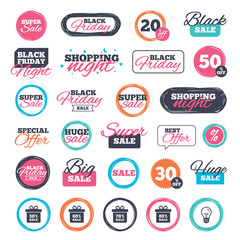 Obraz premium Sale gift box tag icons. Discount symbols.