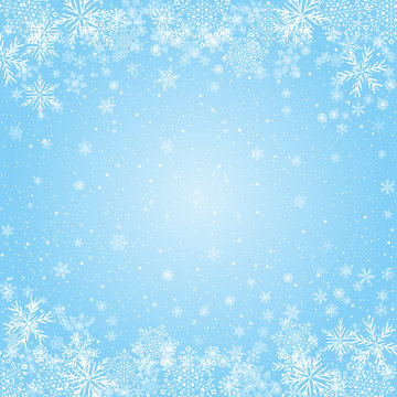 snowflakes blue radial background