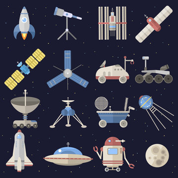 Space icons vector set.