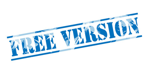 free version blue stamp on white background