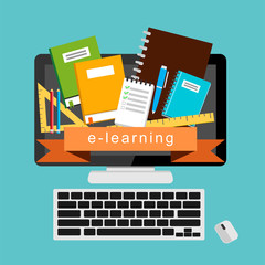 E-learning. e-book. online education.