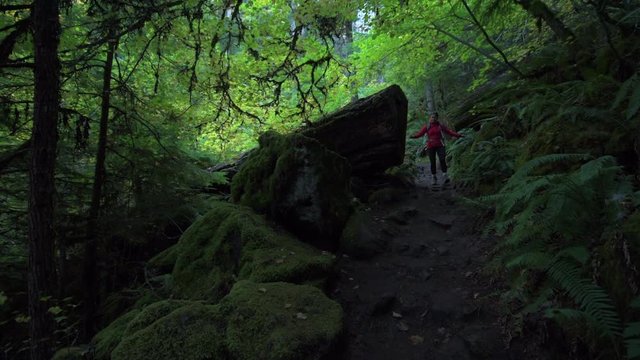 Backpacker Girl Watson Falls Trail Umpqua National Forest Oregon