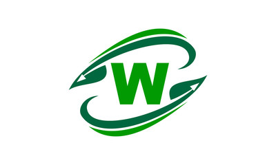 Swoosh Leaf Initial W