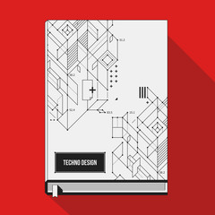 Book cover/poster template with abstract geometric shapes.