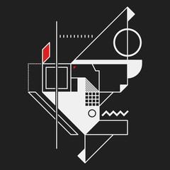 Fototapeta premium Abstract design element in constructivism style. Useful as print, illustration, poster or CD cover