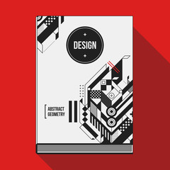 Naklejka na ściany i meble Book cover design template with abstract geometric elements. Style of modern art and graffiti.