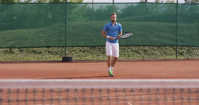  Professional Tennis Player Plays Tennis Outdoors
