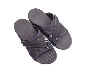 New black men's sandals isolated on white
