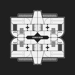 Abstract futuristic design element template. Useful for science posters and hi-tech media.