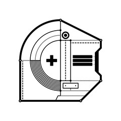 Abstract geometric composition with futuristic techno elements. Style of modern art and graffiti. The design element is isolated on a white background, suitable for prints, posters and cd covers.