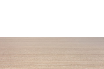 Empty top of wooden table or counter isolated on white backgroun