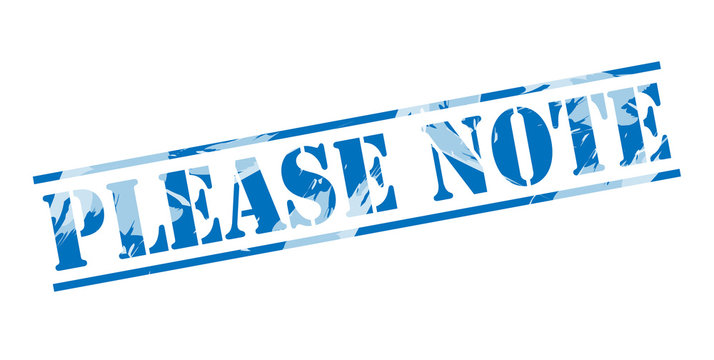 please note blue stamp on white background