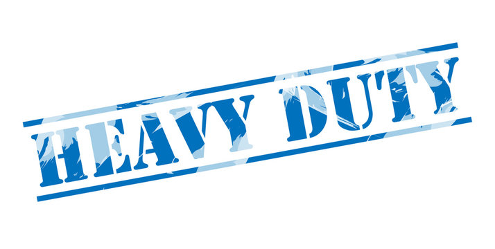heavy duty blue stamp on white background