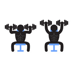 Fitness and Weight Training Dumbbell Shoulder Press Exercise