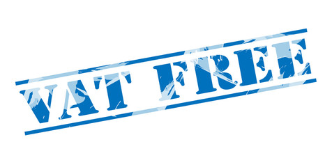 vat free blue stamp on white background