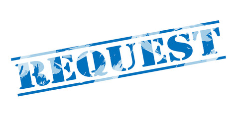 request blue stamp on white background