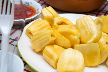 Tropical Jack Fruit serve on the dinner table.