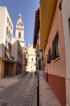 The narrow streets of Xativa, Valencia, Spain