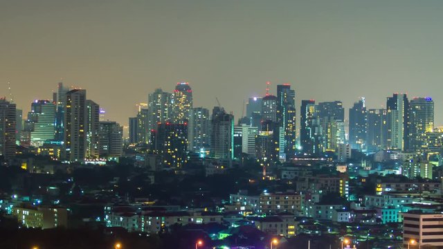 4K Time-lapse Day to night: building and skyscraper in Bangkok City