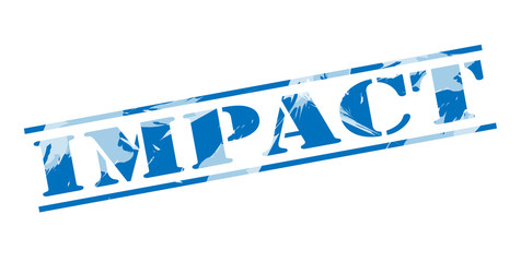 impact blue stamp on white background