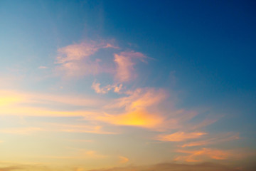 Dramatic cloudy sky in twilight time
