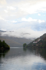 river landscapes with low clouds