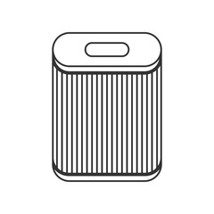 Filter for air purification, dust absorption. Flat icon. Vector