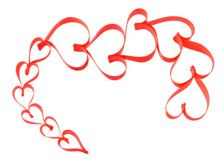 Heart ribbon isolate on white