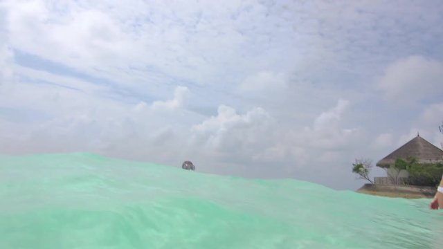 Young Female Tourist Enjoys Riding Small Jet On Holidays