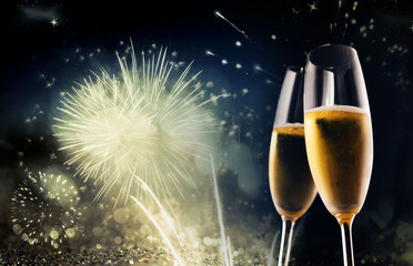 toasting with champagne glasses