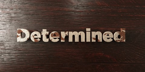 Determined - grungy wooden headline on Maple  - 3D rendered royalty free stock image. This image can be used for an online website banner ad or a print postcard.