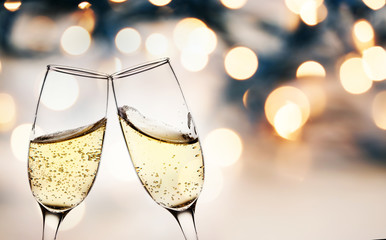 toasting with champagne glasses