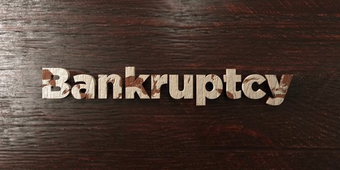 Bankruptcy - grungy wooden headline on Maple  - 3D rendered royalty free stock image. This image can be used for an online website banner ad or a print postcard.