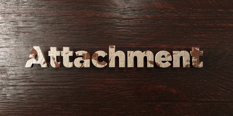 Attachment - grungy wooden headline on Maple  - 3D rendered royalty free stock image. This image can be used for an online website banner ad or a print postcard.