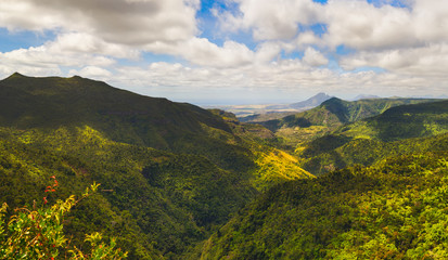 Fototapeta na wymiar View from the Gorges viewpoint. Mauritius. Panorama