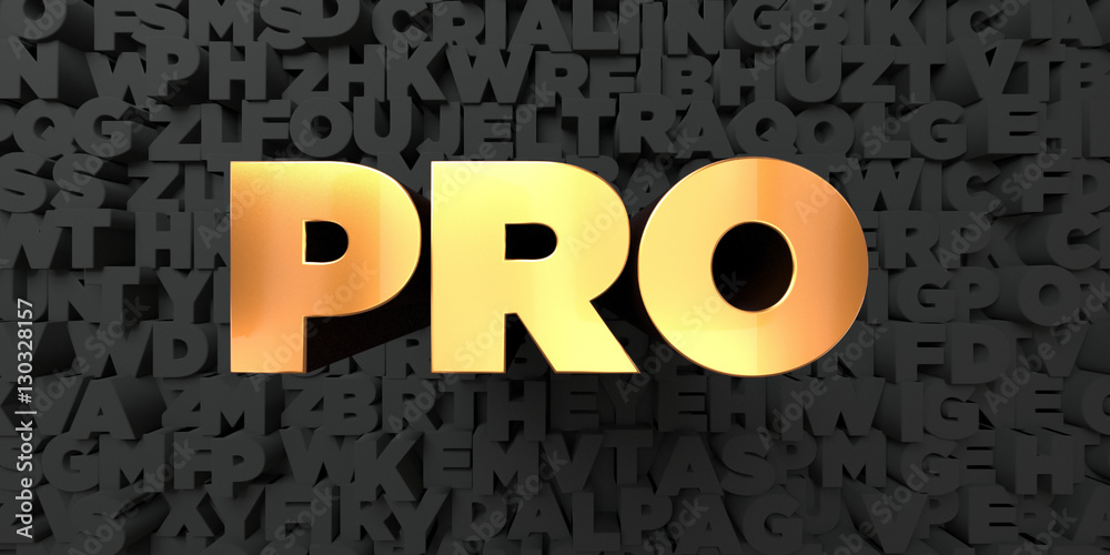 Fototapete pro - gold text on black background - 3d rendered royalty free stock picture. this image can be used