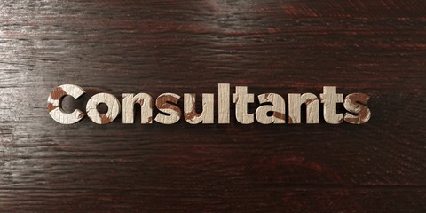 Consultants - grungy wooden headline on Maple  - 3D rendered royalty free stock image. This image can be used for an online website banner ad or a print postcard.